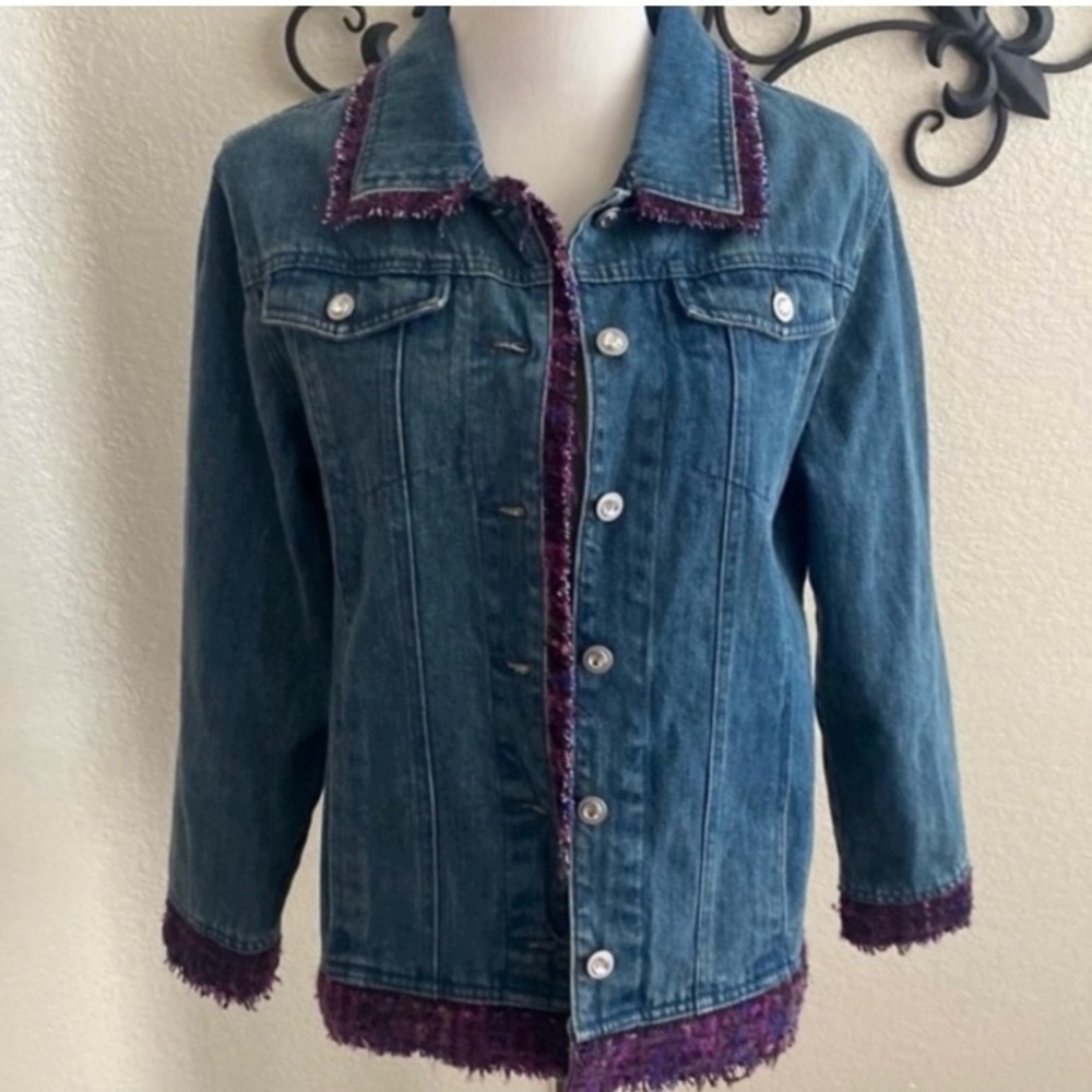 Denim Jacket with Purple Fringe